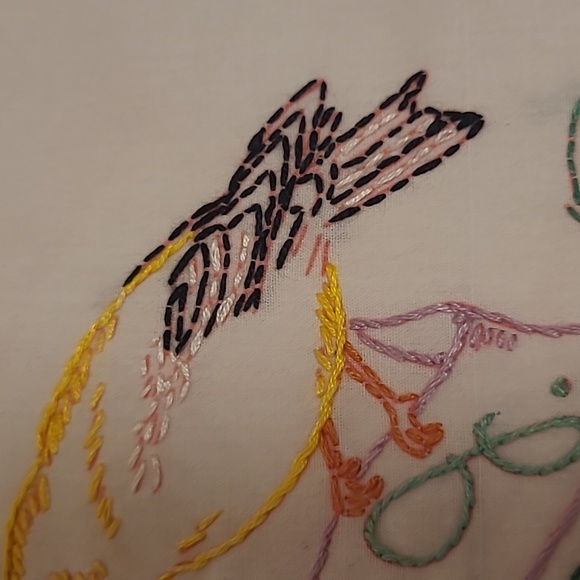 Vintage Hand Stitched New Jersey State Bird & Flower - Picture 3 of 16